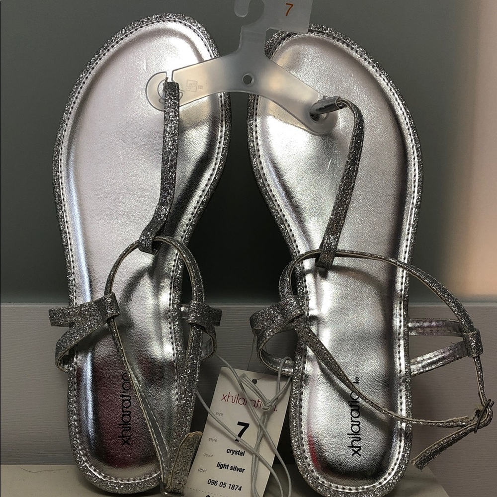 Xhilaration Glittery Silver Sandals